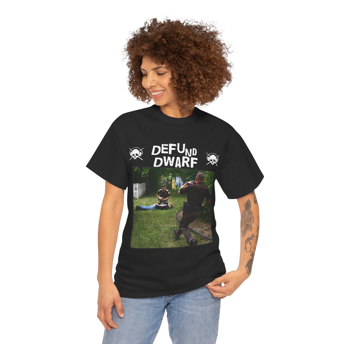 Dwarf Among Midgets - Defund Black Tee