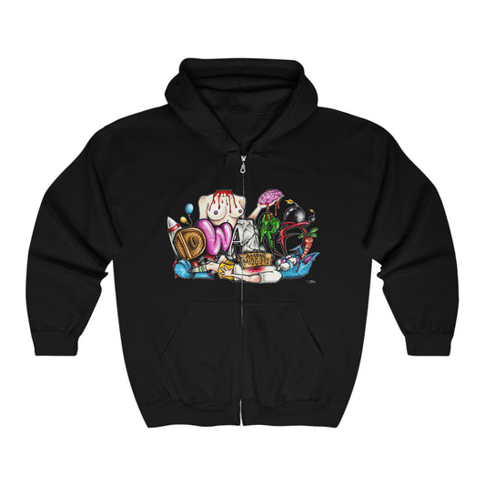 Dwarf Among Midgets - Dysfunktional Jake Art Zip-up Hoodie